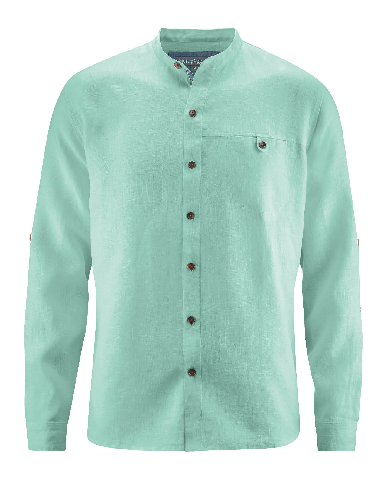 Hemd Casual Fit aus Hanf mit Stehkragen Hemd Casual Fit aus Hanf mit Stehkragen