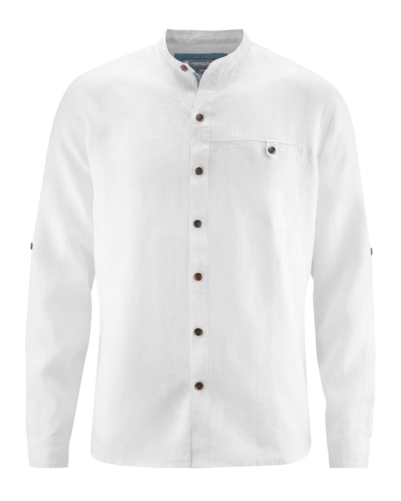 Hemd Casual Fit aus Hanf mit Stehkragen Hemd Casual Fit aus Hanf mit Stehkragen