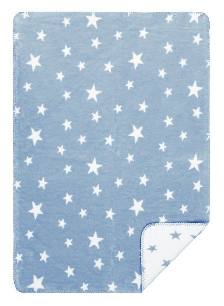 Baby Decke aus weichem Biobaumwollfleece - Motiv Sterne - 75x100cm