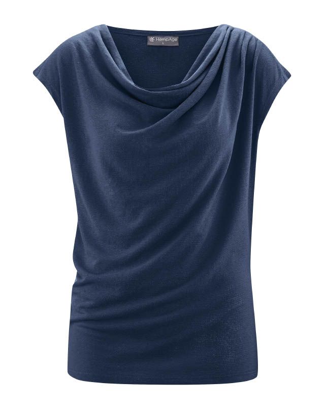 Nachhaltiges Damen T-Shirt mit Wasserfallkragen