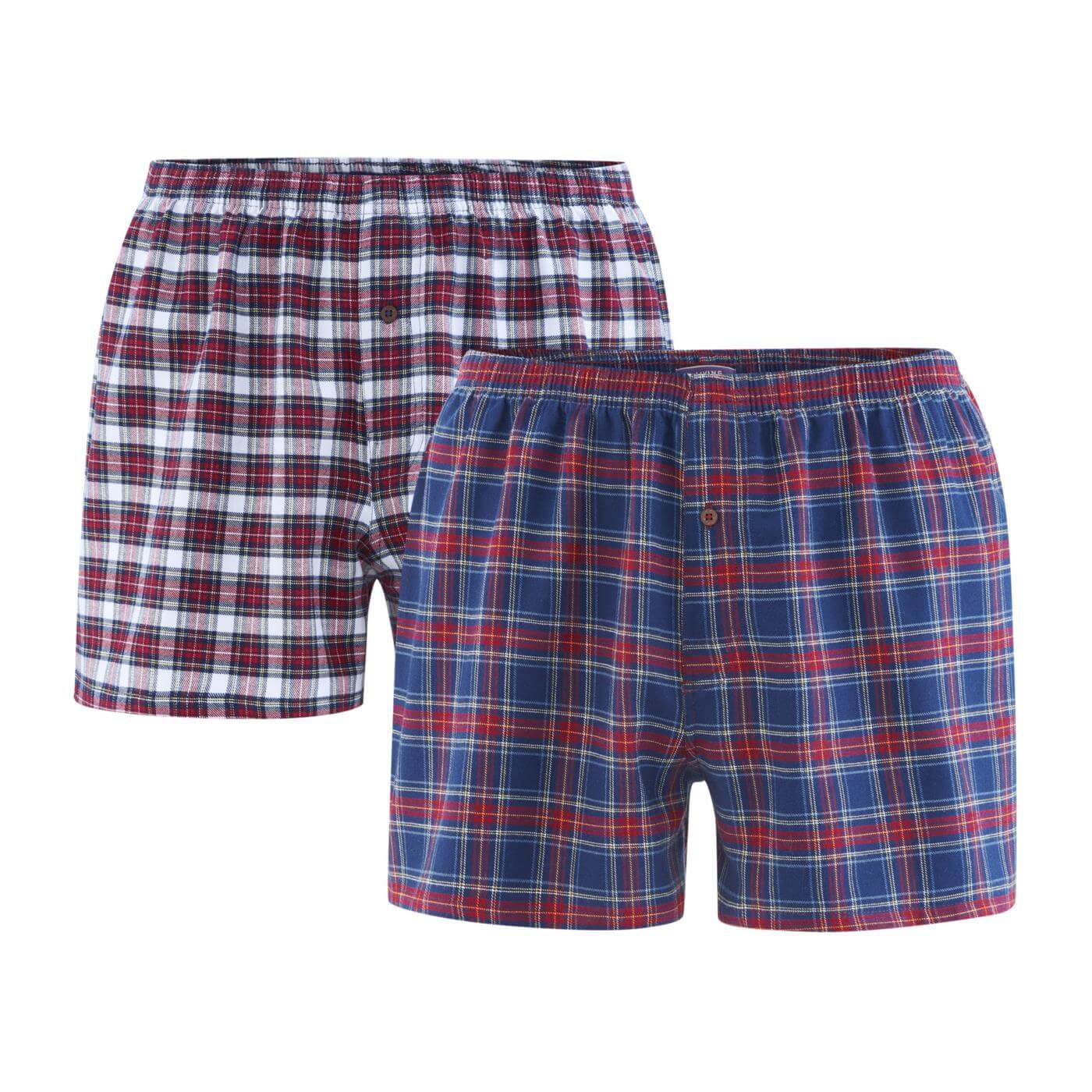 Klassisch Karierte Bio Boxershorts im 2er Pack aus Flanell