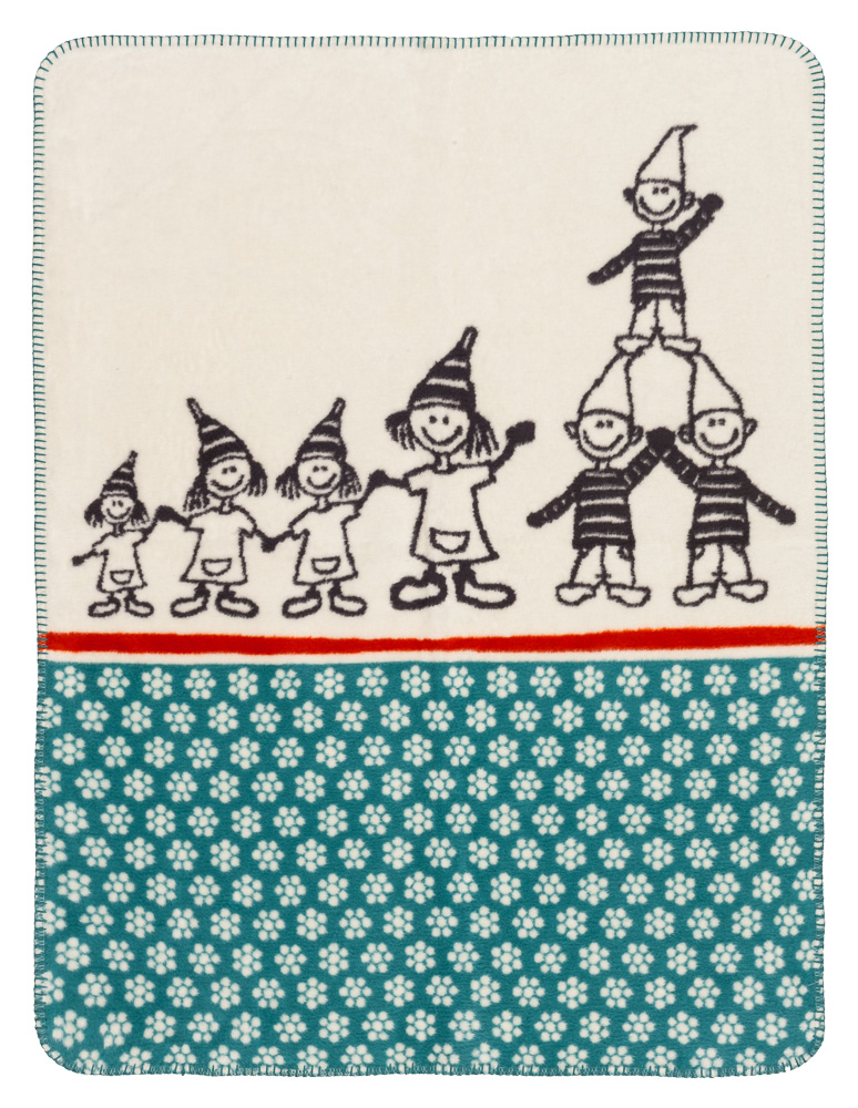 Baby Decke aus weichem Biobaumwollfleece - Motiv Zwergenbande - 75x100cm Baby Decke aus weichem Biobaumwollfleece - Motiv Zwergenbande - 75x100cm