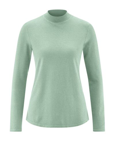 HempAge Nachhaltiges Damen Langarmshirt mit Stehkragen