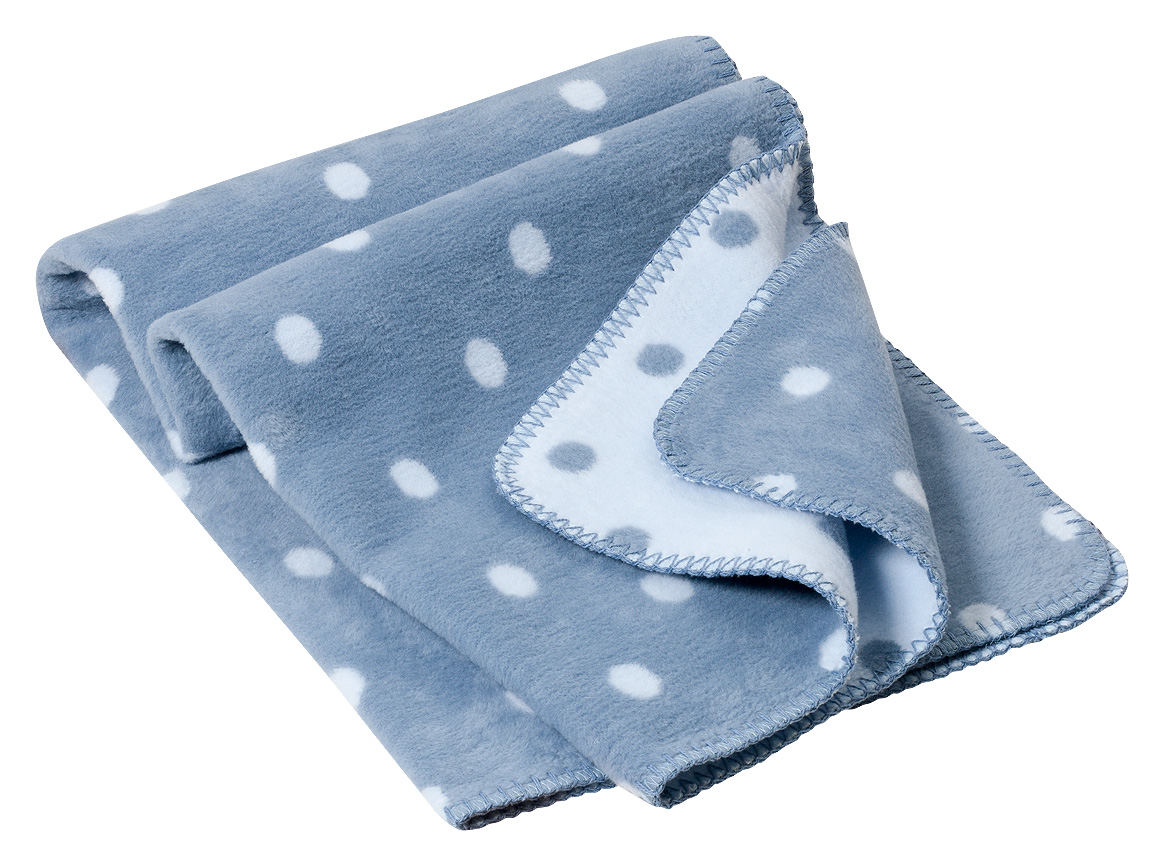 Baby Decke aus weichem Biobaumwollfleece - Motiv Punkte - 75x100cm Baby Decke aus weichem Biobaumwollfleece - Motiv Punkte - 75x100cm