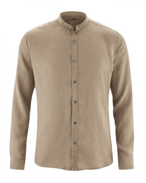 Hemd Stehkragen Herren Slim Fit aus Hanf Hemd Stehkragen Herren Slim Fit aus Hanf