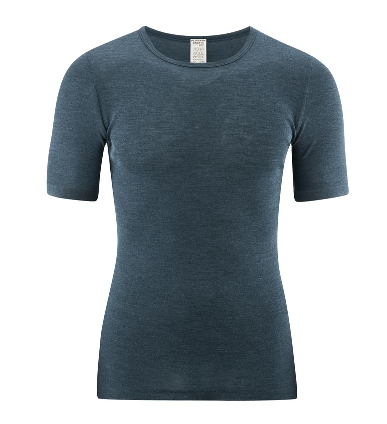 Herren Kurzarmshirt / Unterhemd aus Wolle Seide