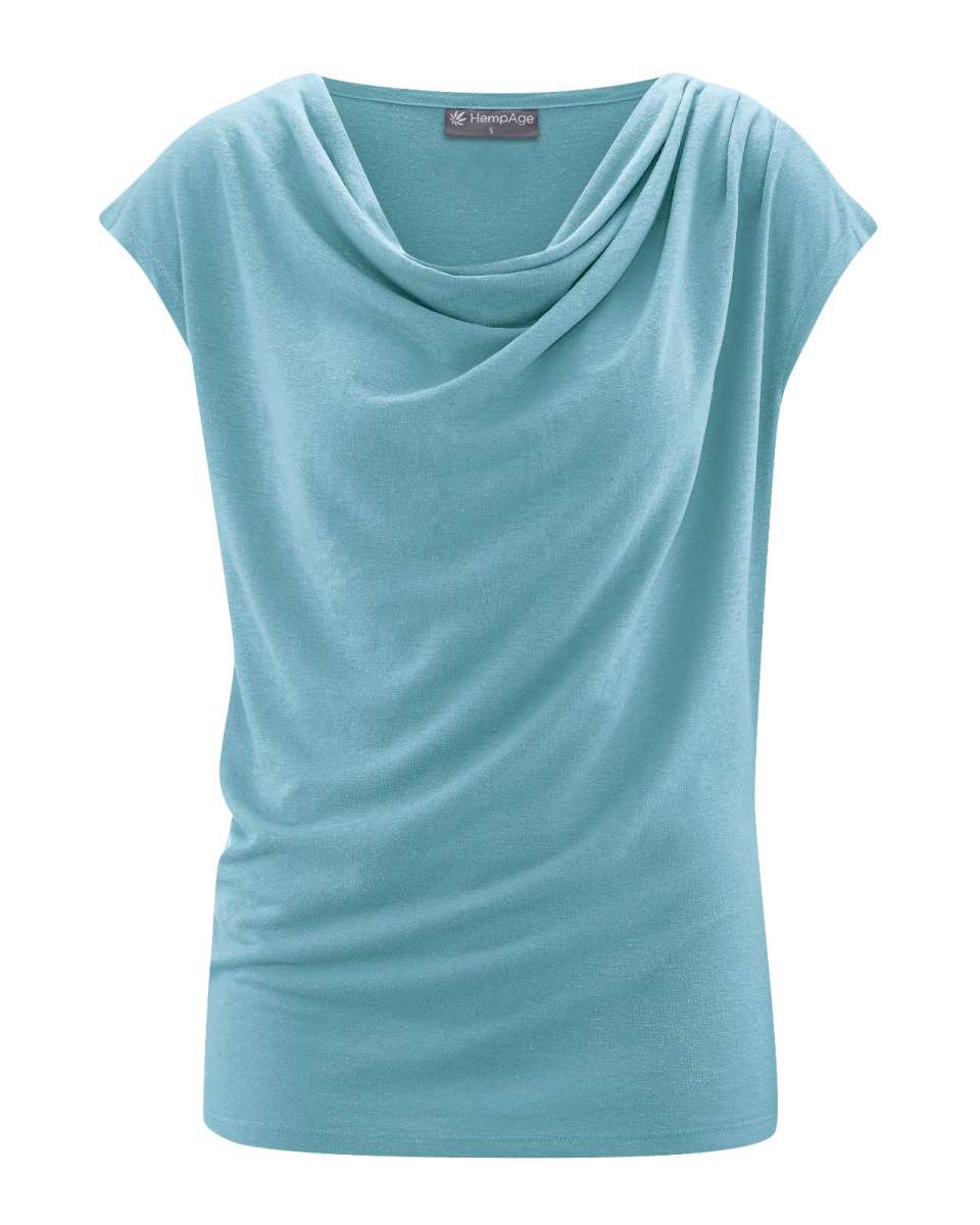 Nachhaltiges Damen T-Shirt mit Wasserfallkragen