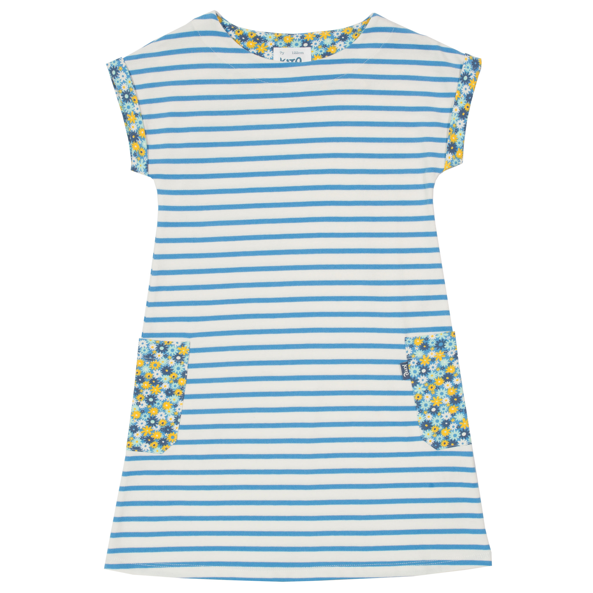 Kinderkleid mit Streifen aus feinem Bio-Baumwolle Jersey Kinderkleid mit Streifen aus feinem Bio-Baumwolle Jersey