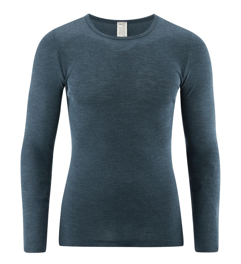 Nachhaltige Langarm Sportshirts für Herren - Bio Funktionsunterwäsche Ein gruenes nachhaltiges Langarm Sportshirt