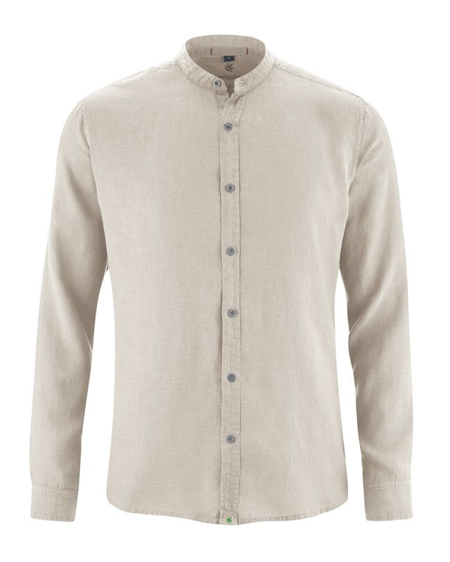 Hemd Stehkragen Herren Slim Fit aus Hanf Hemd Stehkragen Herren Slim Fit aus Hanf