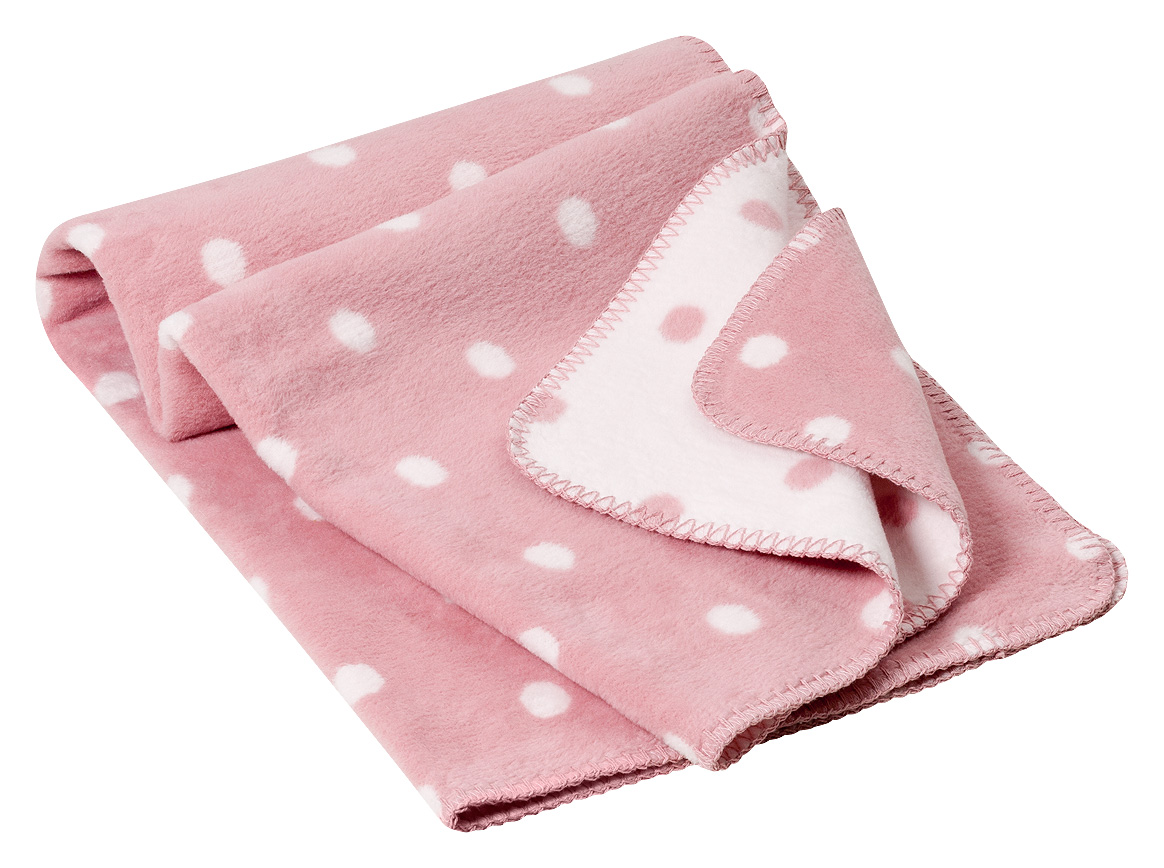 Baby Decke aus weichem Biobaumwollfleece - Motiv Punkte - 75x100cm Baby Decke aus weichem Biobaumwollfleece - Motiv Punkte - 75x100cm