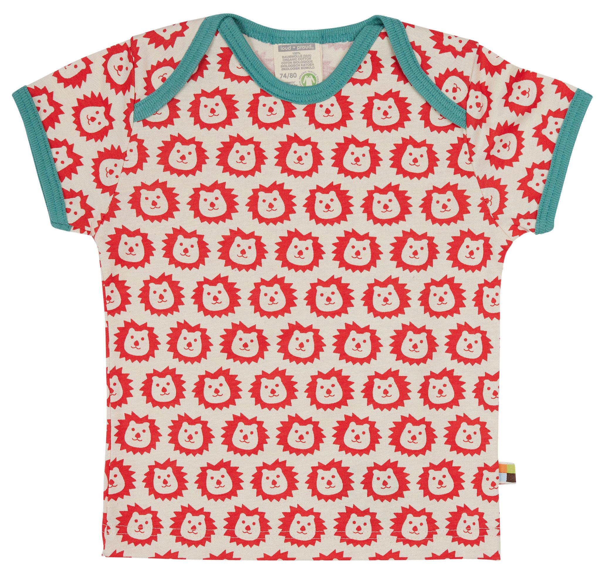 Nachhaltige Shirts und Langarmshirts für Babys Buntes t shirt mit löwenmotiv - nachhaltige baby shirts und langarmshirts