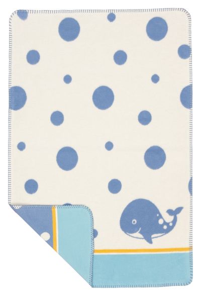 Nachhaltige Baby Decke Bio-Baumwolle mit Wal Nachhaltige Baby Decke Bio-Baumwolle mit Wal
