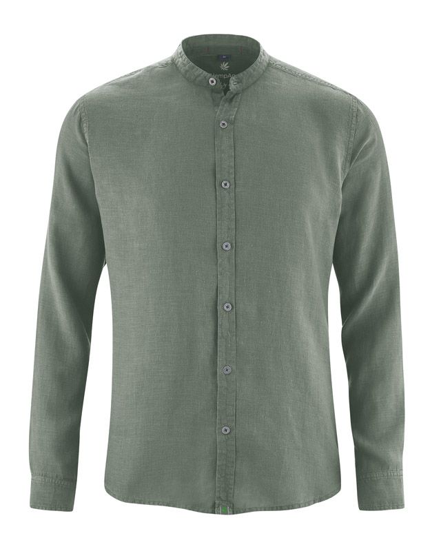 Hemd Stehkragen Herren Slim Fit aus Hanf Hemd Stehkragen Herren Slim Fit aus Hanf