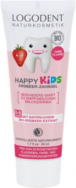 Logodent Zahncreme Kinder – Happy Kids Erdbeer Zahngel