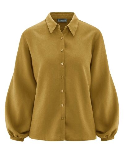 Ausgefallene Elegante Bluse aus Hanf und Bio Baumwolle